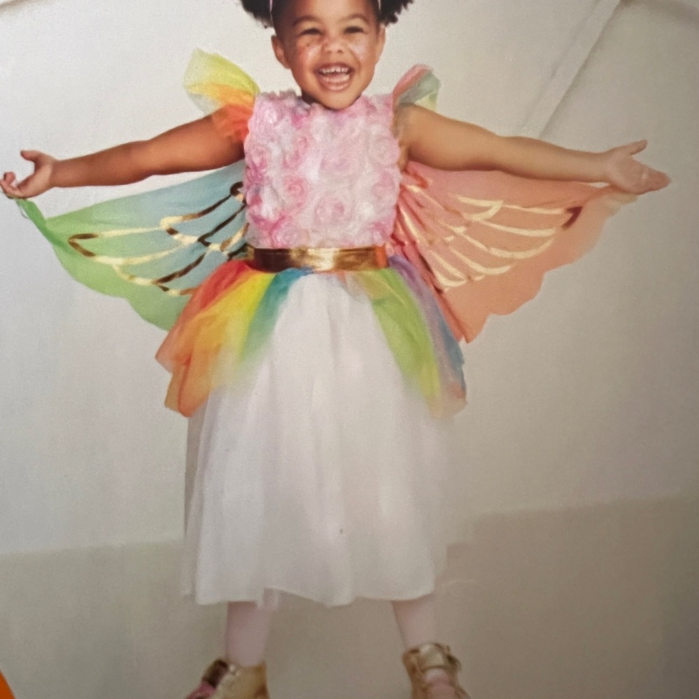 Girls Unicorn Fairy Costume Dress lighted with Headband - Multicolor 4T / 5T - Picture 14 of 14